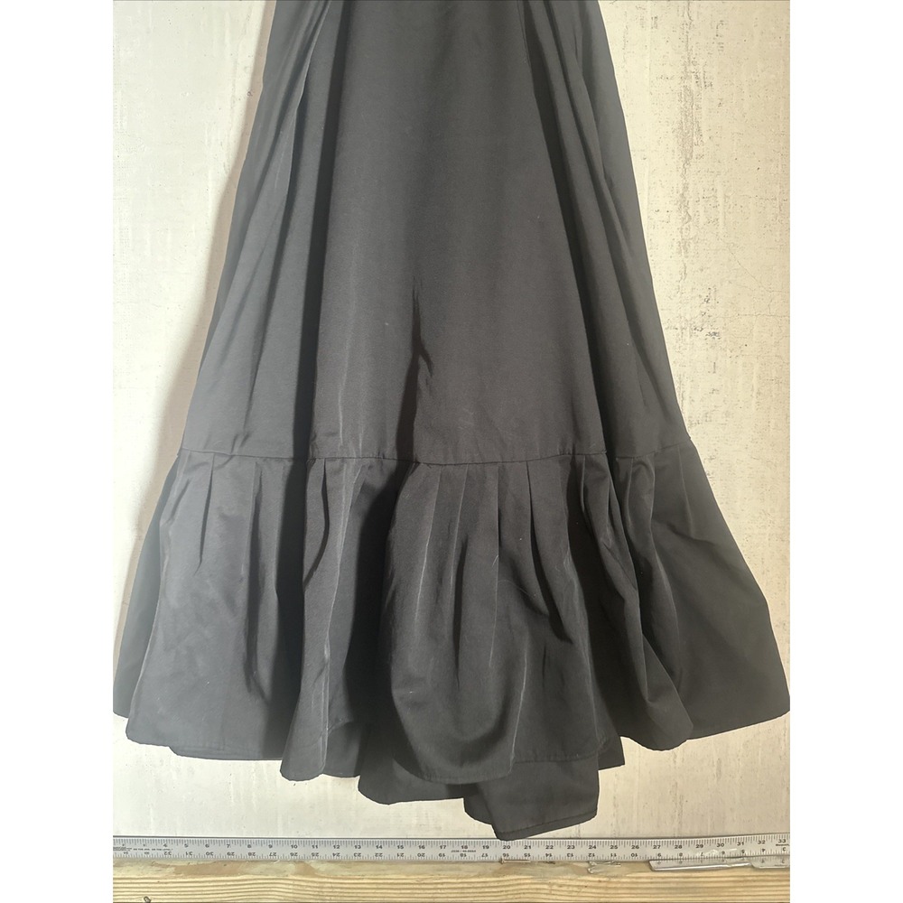 Anthropologie Mare Mare Black Corset Poplin Cotton Flounced Midi Dress | Sz: XS - Picture 3 of 12